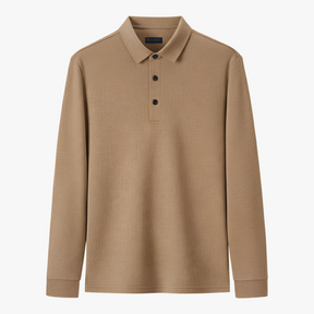 Polo Shirts: Poloshirts : Casual Poloshirt met Lange Mouwen - Marineblauw in Kamelen van Pantino