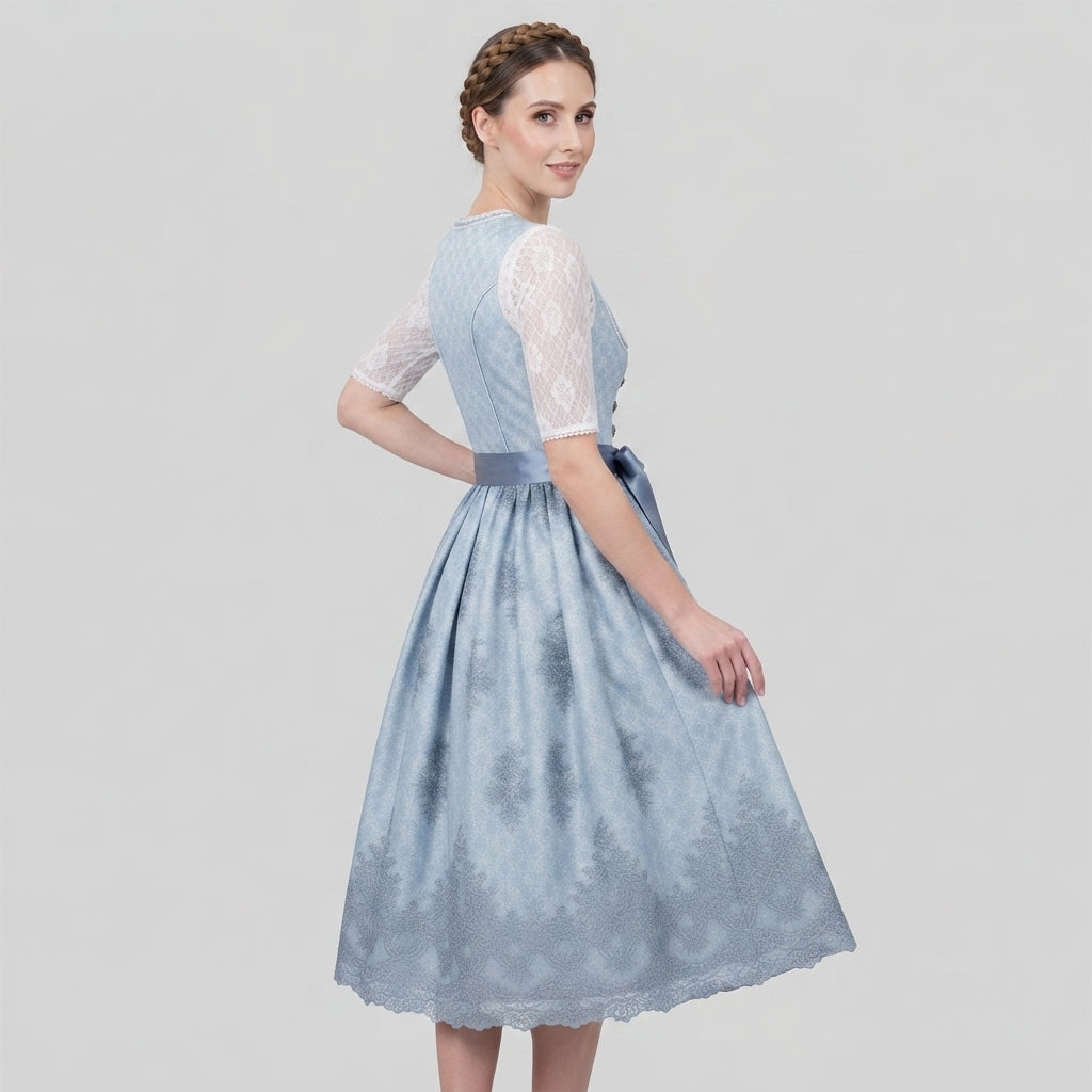 Gifts – Seasonal – Oktoberfest : Dirndljurk Dames: Traditioneel Blauw met Uitlopende Rok in van Steiner-boutique