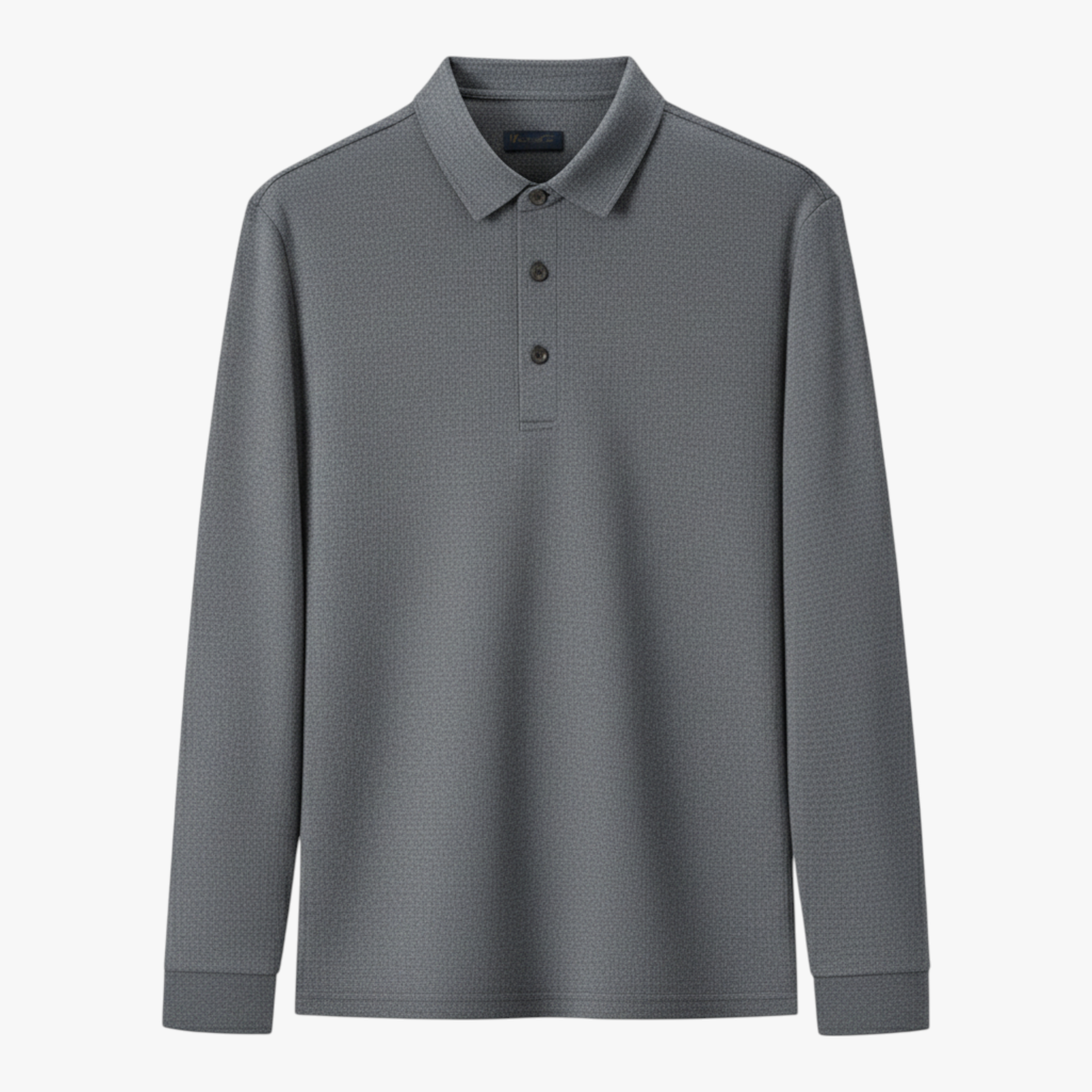 Polo Shirts: Poloshirts : Casual Poloshirt met Lange Mouwen - Marineblauw in Donkergrijs van Pantino