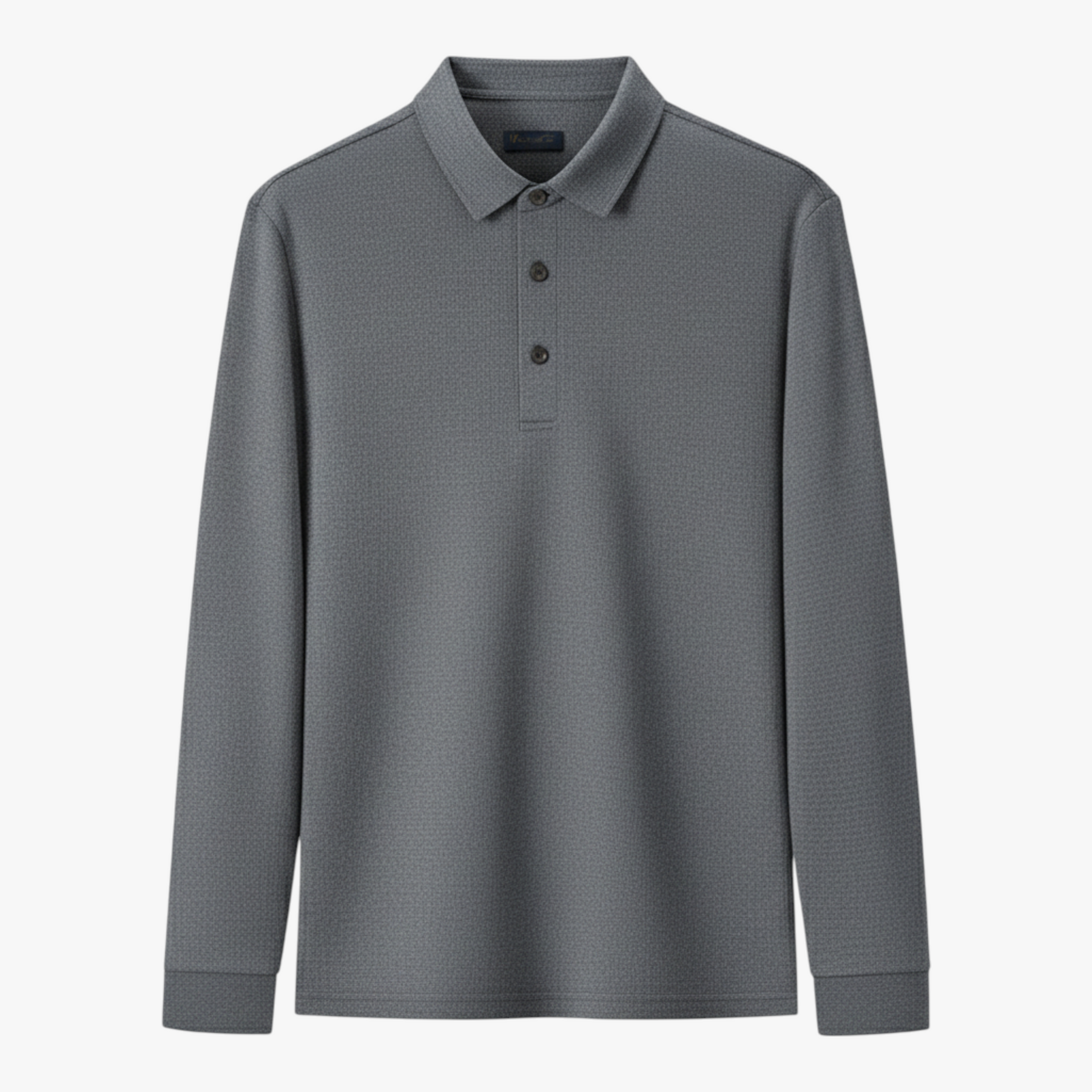 Polo Shirts: Poloshirts : Casual Poloshirt met Lange Mouwen - Marineblauw in Donkergrijs van Pantino
