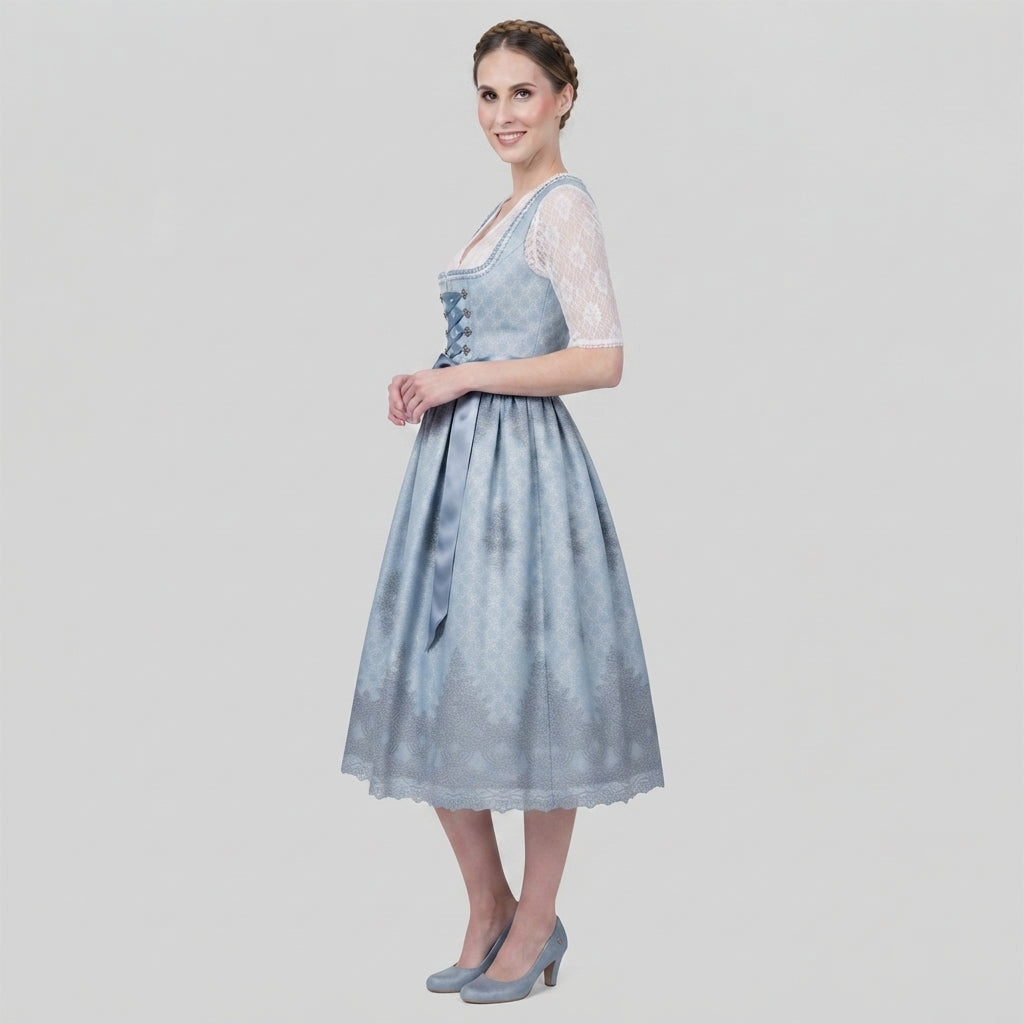 Gifts – Seasonal – Oktoberfest : Dirndljurk Dames: Traditioneel Blauw met Uitlopende Rok in van Steiner-boutique