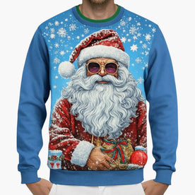 Sweaters: Truien : Heren Casual Kerstsweater met Muziekpatroon in Ontwerp 1 van Pantinoshop