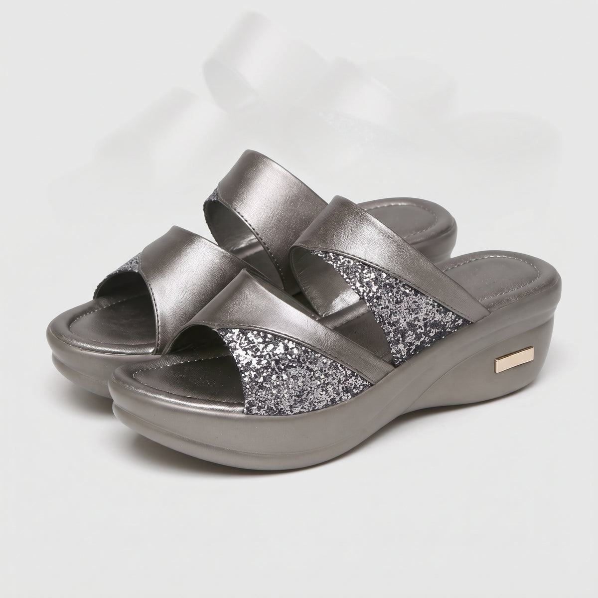 Sandals : Sandalen Dames Zwart - Elegante Gesp - Voor die van een Strakke en Modebewuste Look Houden in Grijs van Pantinoshop