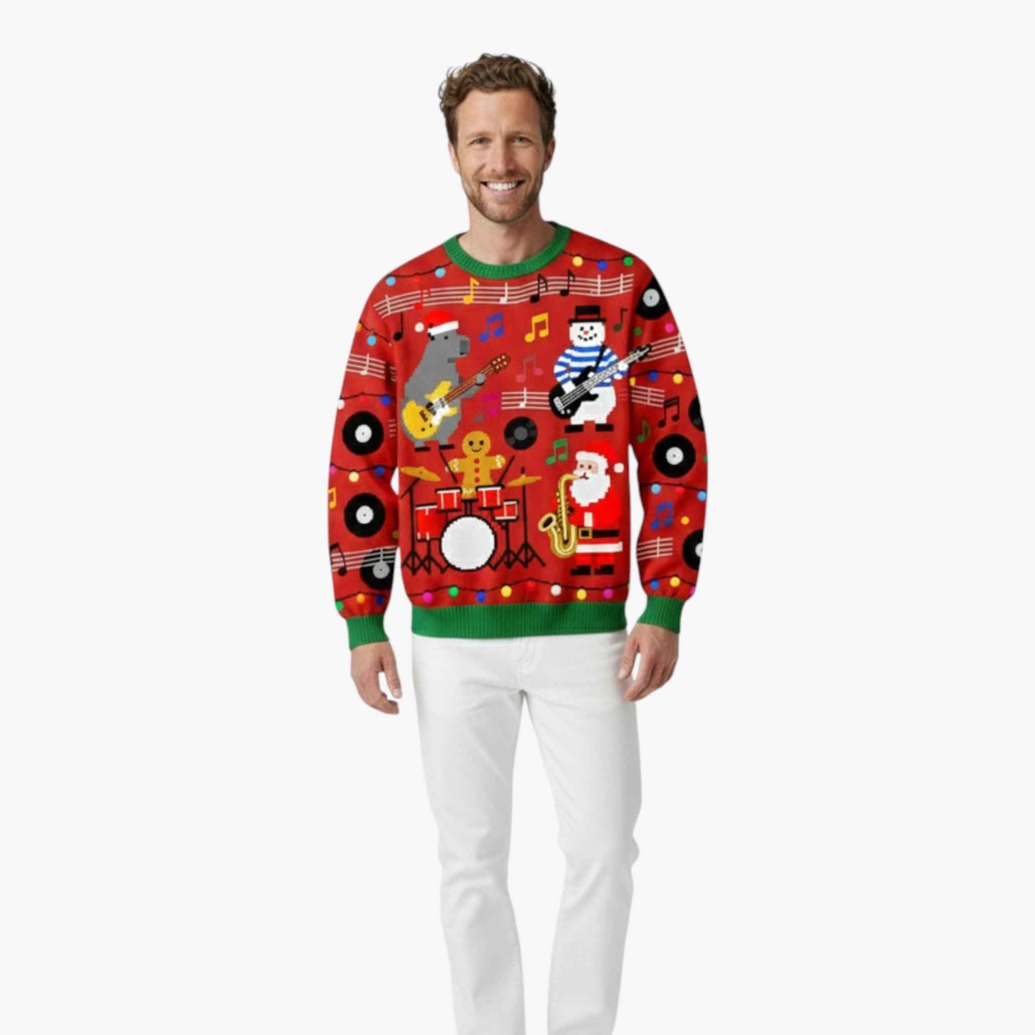 Sweaters: Truien : Foute Kersttrui Heren met Dierenontwerp in van Pantino