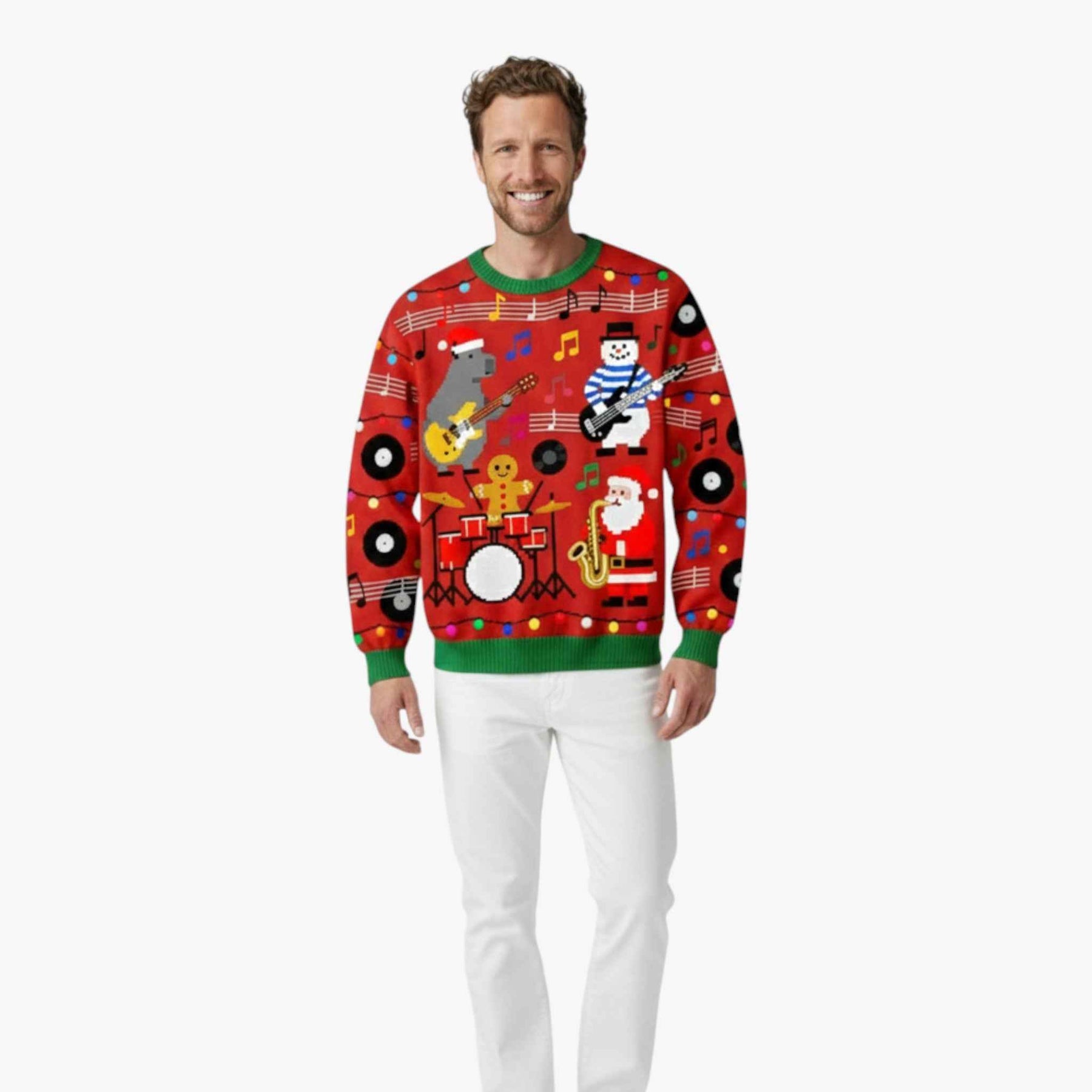 Sweaters: Truien : Foute Kersttrui Heren met Dierenontwerp in van Pantino