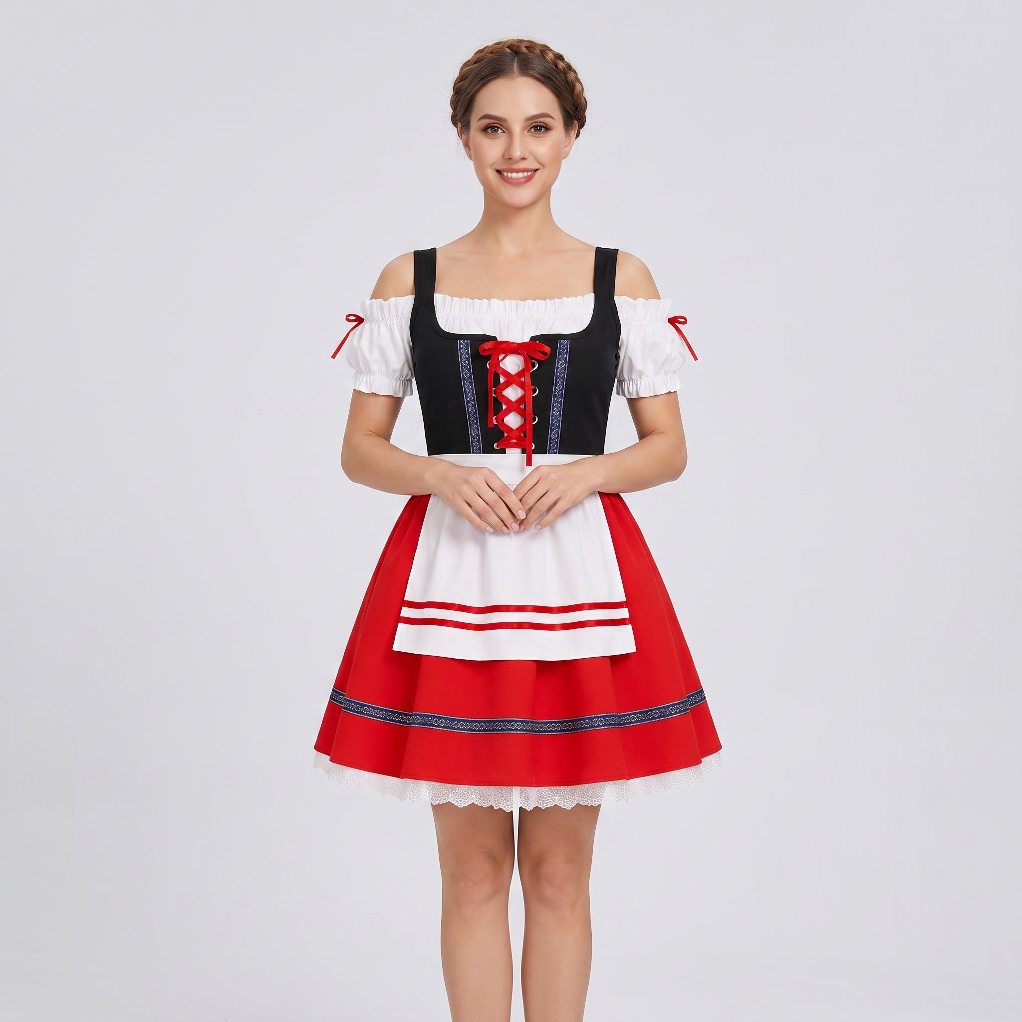 Gifts – Seasonal – Oktoberfest : Dirndl Jurk Dames Rood Kant voor Oktoberfest Feesten in van Steiner-boutique