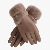Gants Chauds pour Femme avec Doublure Polaire - Marron