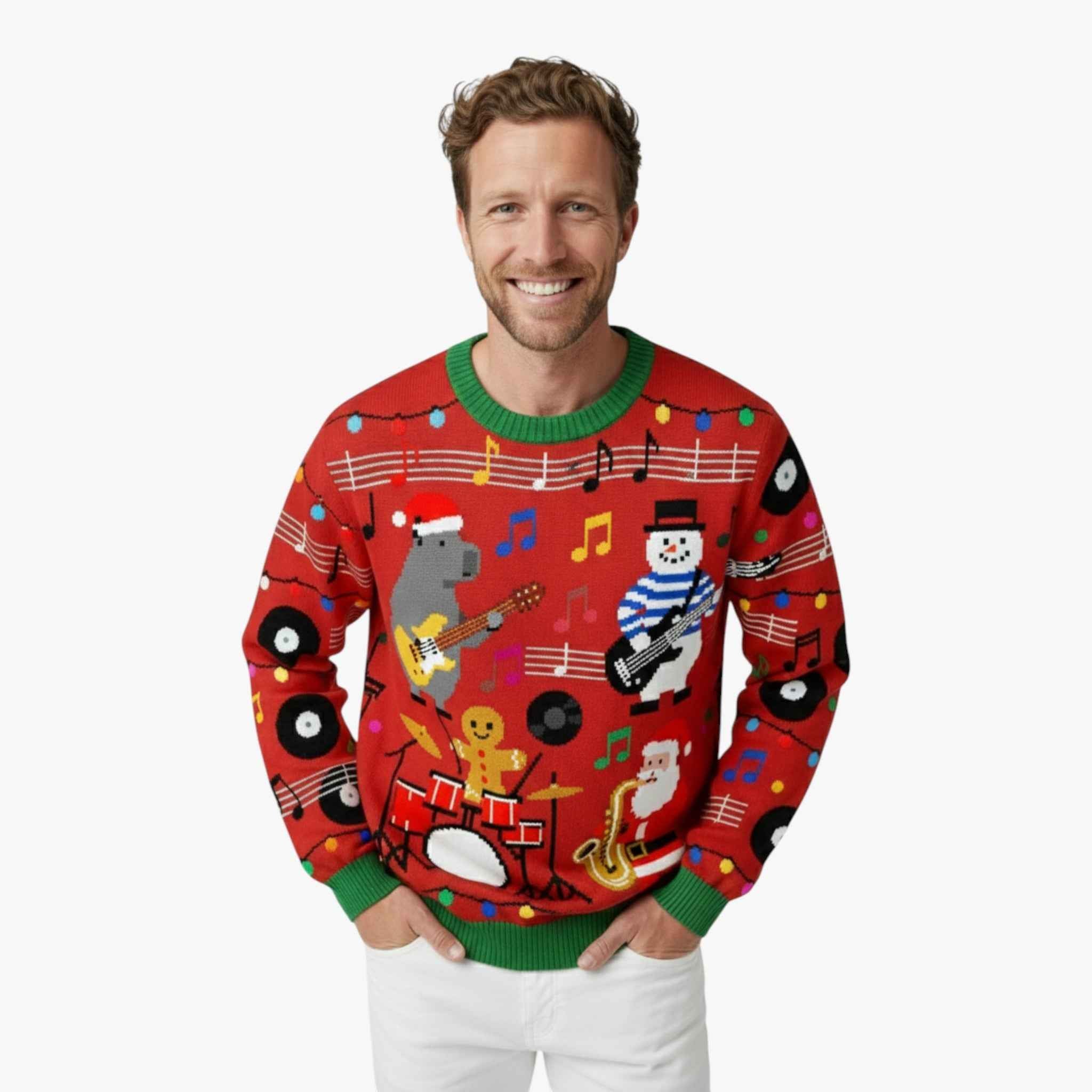 Sweaters: Truien : Foute Kersttrui Heren met Dierenontwerp in van Pantino