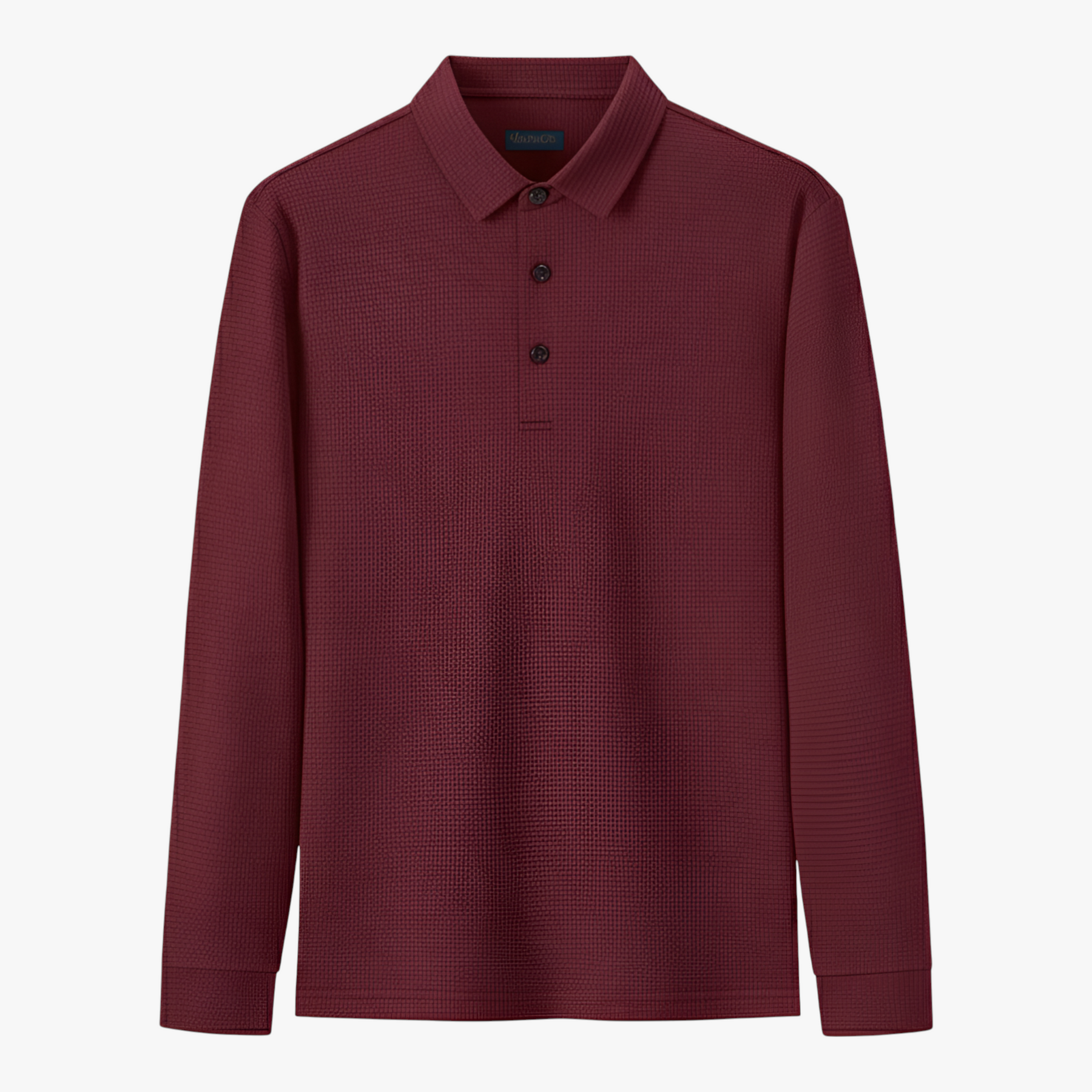 Polo Shirts: Poloshirts : Casual Poloshirt met Lange Mouwen - Marineblauw in Rood van Pantino