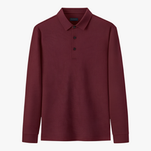 Polo Shirts: Poloshirts : Casual Poloshirt met Lange Mouwen - Marineblauw in Rood van Pantino