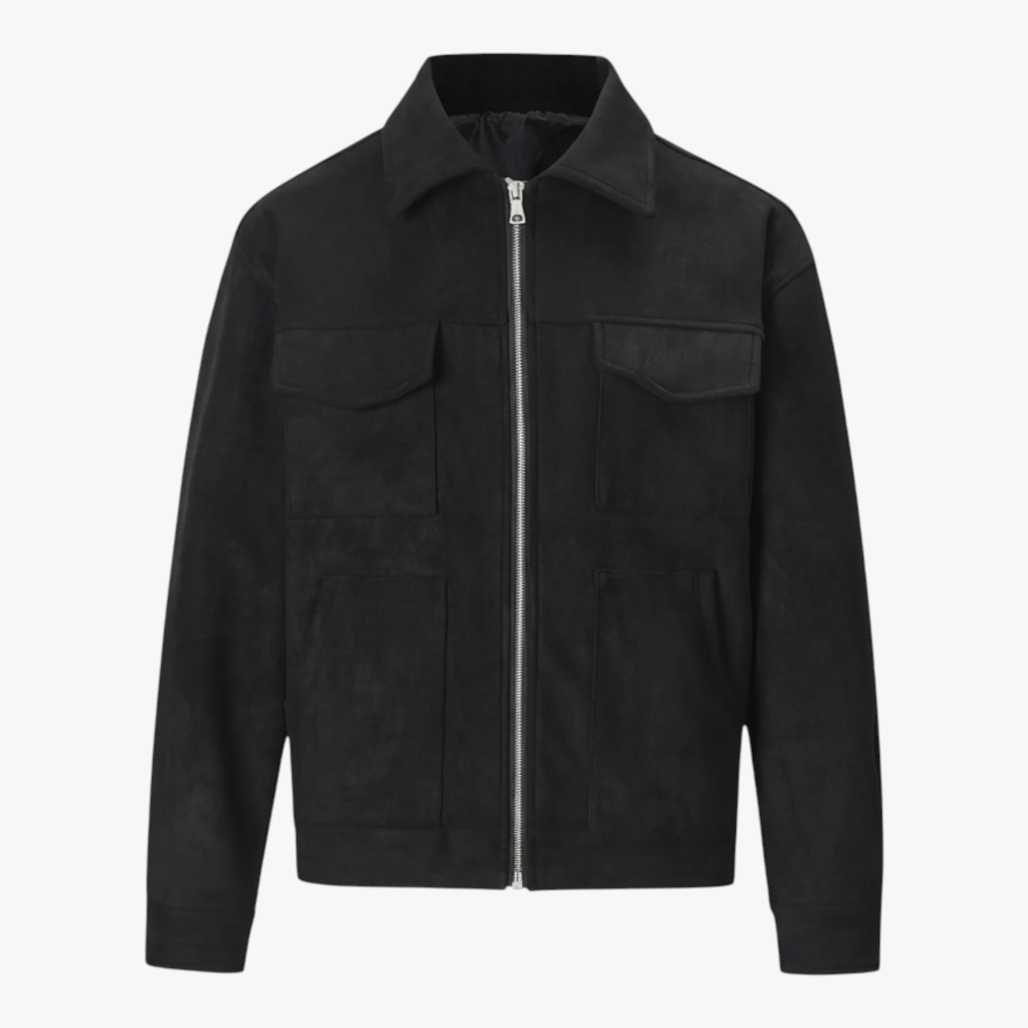 Herenjassen en -jassen : Heren Casual Multi Pocket Jas - Grijs in Zwart van Pantino