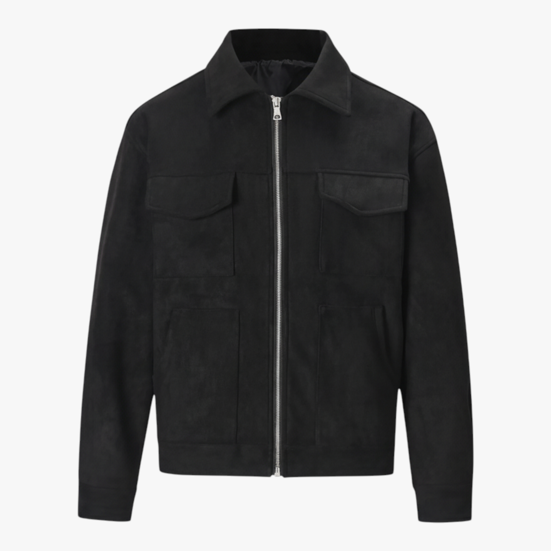 Herenjassen en -jassen : Heren Casual Multi Pocket Jas - Grijs in Zwart van Pantino