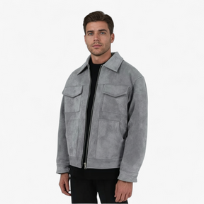 Herenjassen en -jassen : Heren Casual Multi Pocket Jas - Grijs in van Pantino