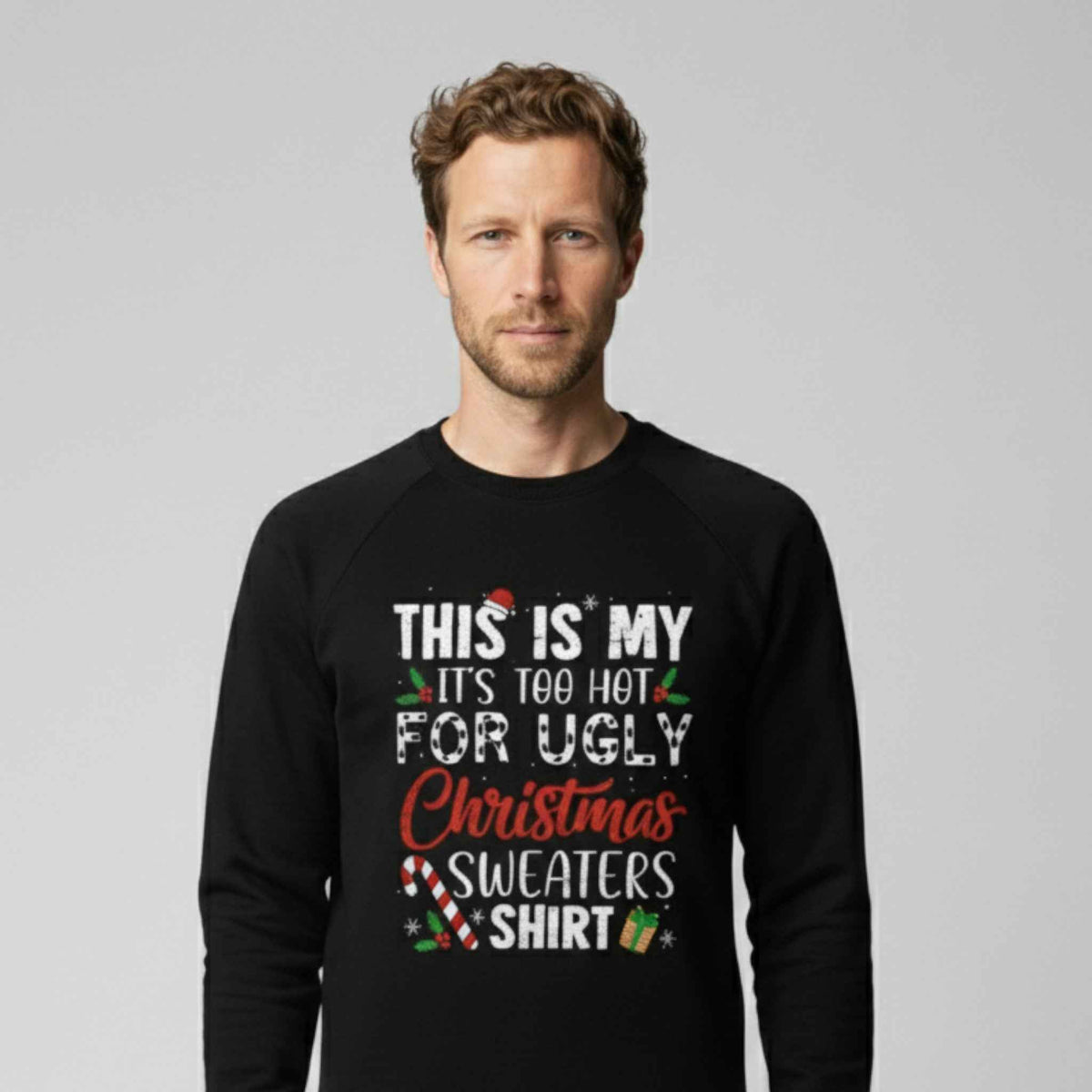 Sweaters : Foute Kersttrui Heren met Humoristische Slogan - Zwart in van Pantino