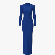 dress : Maxi Jurk Dames Groen - Elegante met Lange Mouwen in Blauw van Pantino
