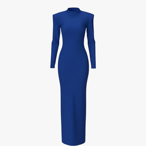 dress : Maxi Jurk Dames Groen - Elegante met Lange Mouwen in Blauw van Pantino