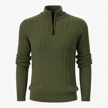 Herentruien : Heren Half-zip Trui van Luxe Wolmix in Groen van Pantino