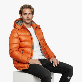 Herenjassen & -jacks : Heren Jas Winter met Capuchon - Blauw in van Pantino
