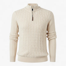 Herentruien : Heren Half-zip Trui van Luxe Wolmix in Abrikoos van Pantino