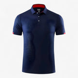 Herren-Poloshirt Marineblau - Atmungsaktives Sportpoloshirt mit kurzen Ärmeln