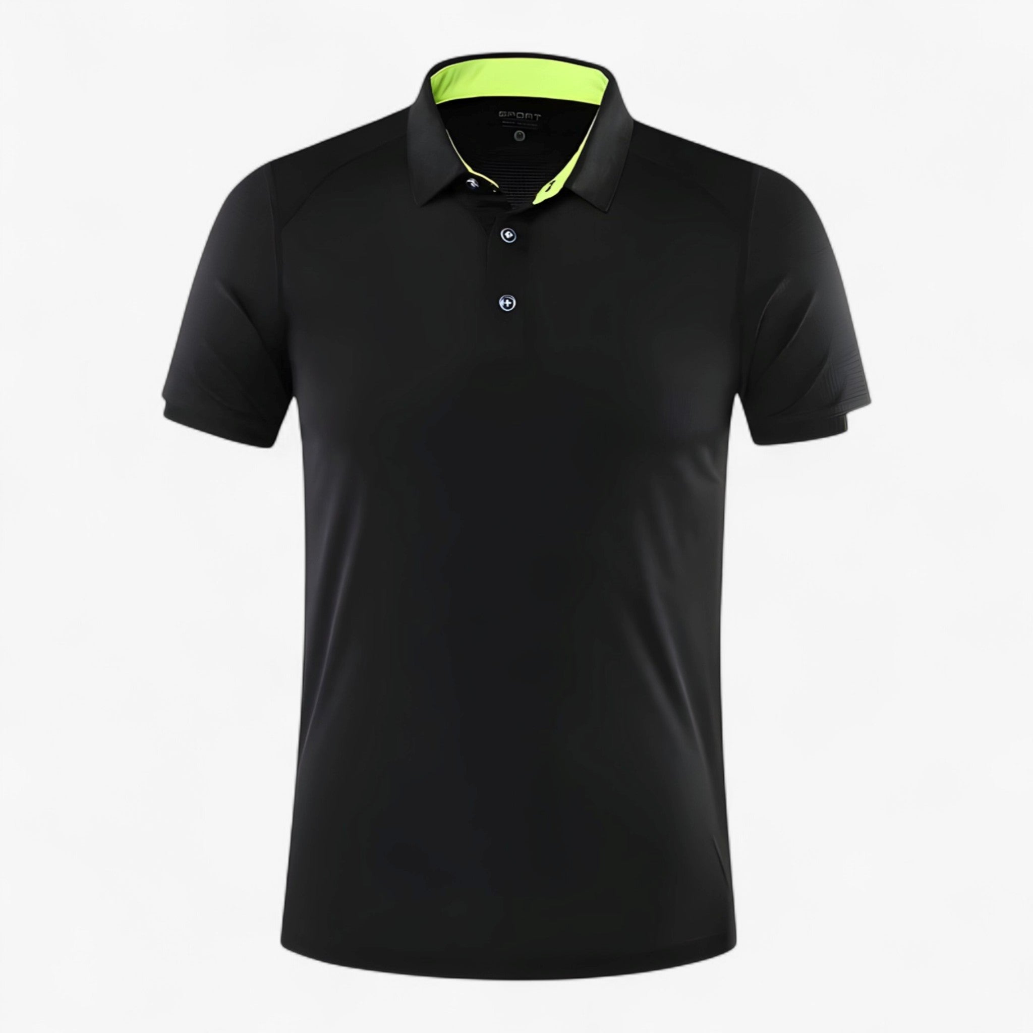Clothes : Poloshirt Heren Marineblauw - Ademend Sportpoloshirt met Korte Mouwen in Zwart van Pantino