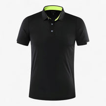 Clothes : Poloshirt Heren Marineblauw - Ademend Sportpoloshirt met Korte Mouwen in Zwart van Pantino