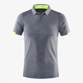Clothes : Poloshirt Heren Marineblauw - Ademend Sportpoloshirt met Korte Mouwen in Donkergrijs van Pantino
