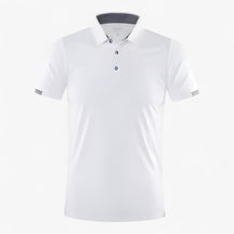 Clothes : Poloshirt Heren Marineblauw - Ademend Sportpoloshirt met Korte Mouwen in Wit van Pantino