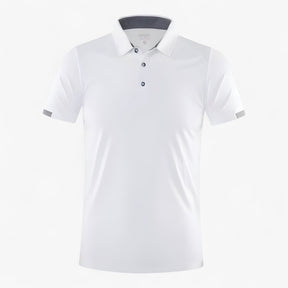 Clothes : Poloshirt Heren Marineblauw - Ademend Sportpoloshirt met Korte Mouwen in Wit van Pantino