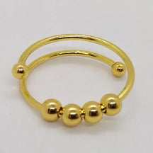 Ring : Anti Stress Ring Goud - Draaibeweging Rustig Worden - Metaal in Goud van Pantino