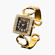 Horloges : Gouden Dameshorloge met Elegant Design - Zwart Glanzend in zwart glanzend van Pantino