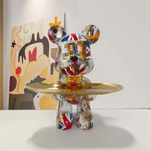 home & garden : Graffiti Beer Beeld - Street Art Woonkamer Decoratie - Hars in Rood van Pantino
