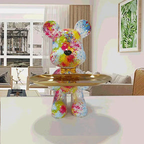 home & garden : Graffiti Beer Beeld - Street Art Woonkamer Decoratie - Hars in Wit van Pantino