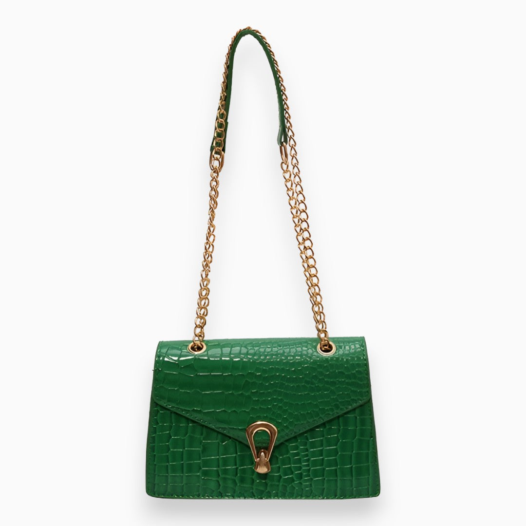 bags : Mini Crossbody Tas Dames Zwart - Elegante Klepsluiting - PU-Leer in Groen van Pantino