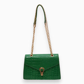 bags : Mini Crossbody Tas Dames Zwart - Elegante Klepsluiting - PU-Leer in Groen van Pantino