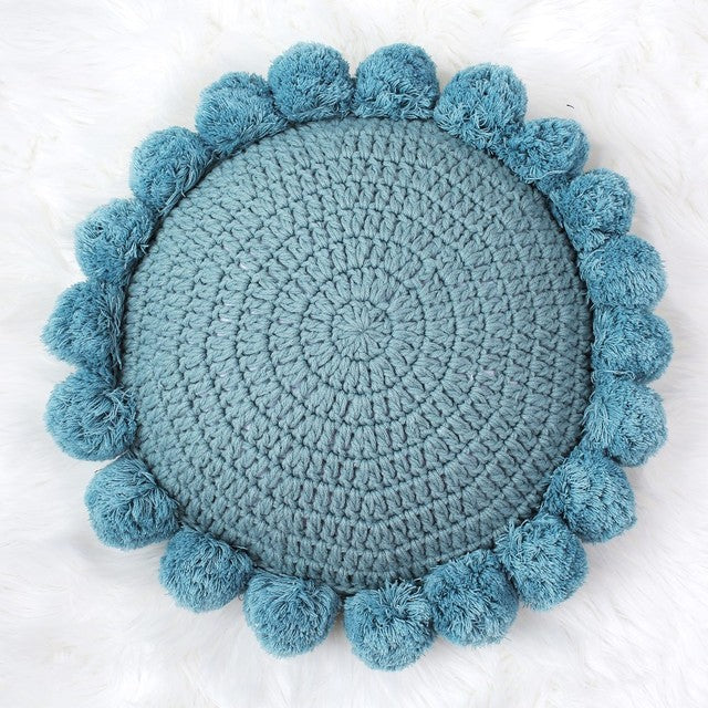 home & garden : Decoratief Kussen Roze - Cozy Leuke Huisdecoratie - Pluche in Turquoise Diameter 45cm van Pantino