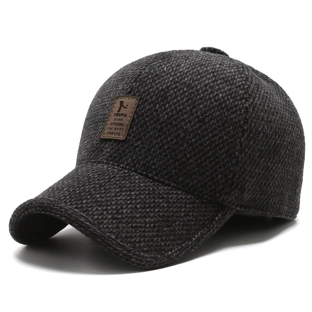 Baseball Cap : SnapHat - Gebreide Winter Baseballpet Donkergrijs in Donkergrijs van Pantino