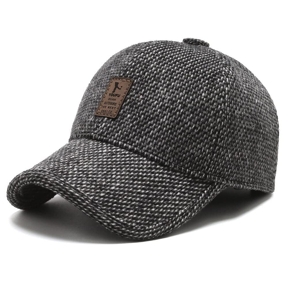 Baseball Cap : SnapHat - Gebreide Winter Baseballpet Donkergrijs in Lichtgrijs van Pantino