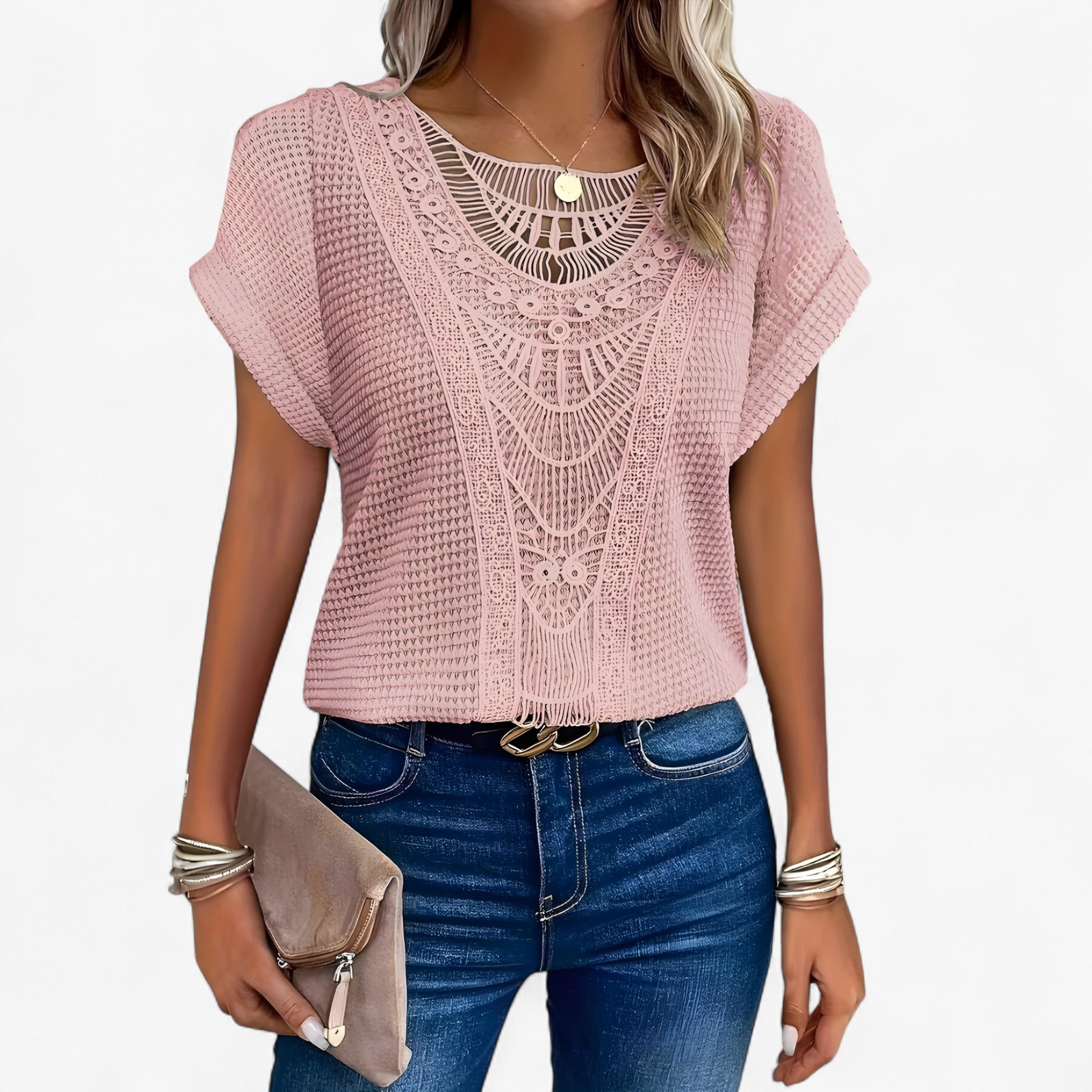 men's fashion : Chique Elegantie die Moeiteloos Indruk Maakt - Beige in Roze van Pantino