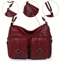 bags : Gwyneth Cargo Tas - Vrouwen Tas met Meerdere Zakken - Blauw in Rood van Pantino