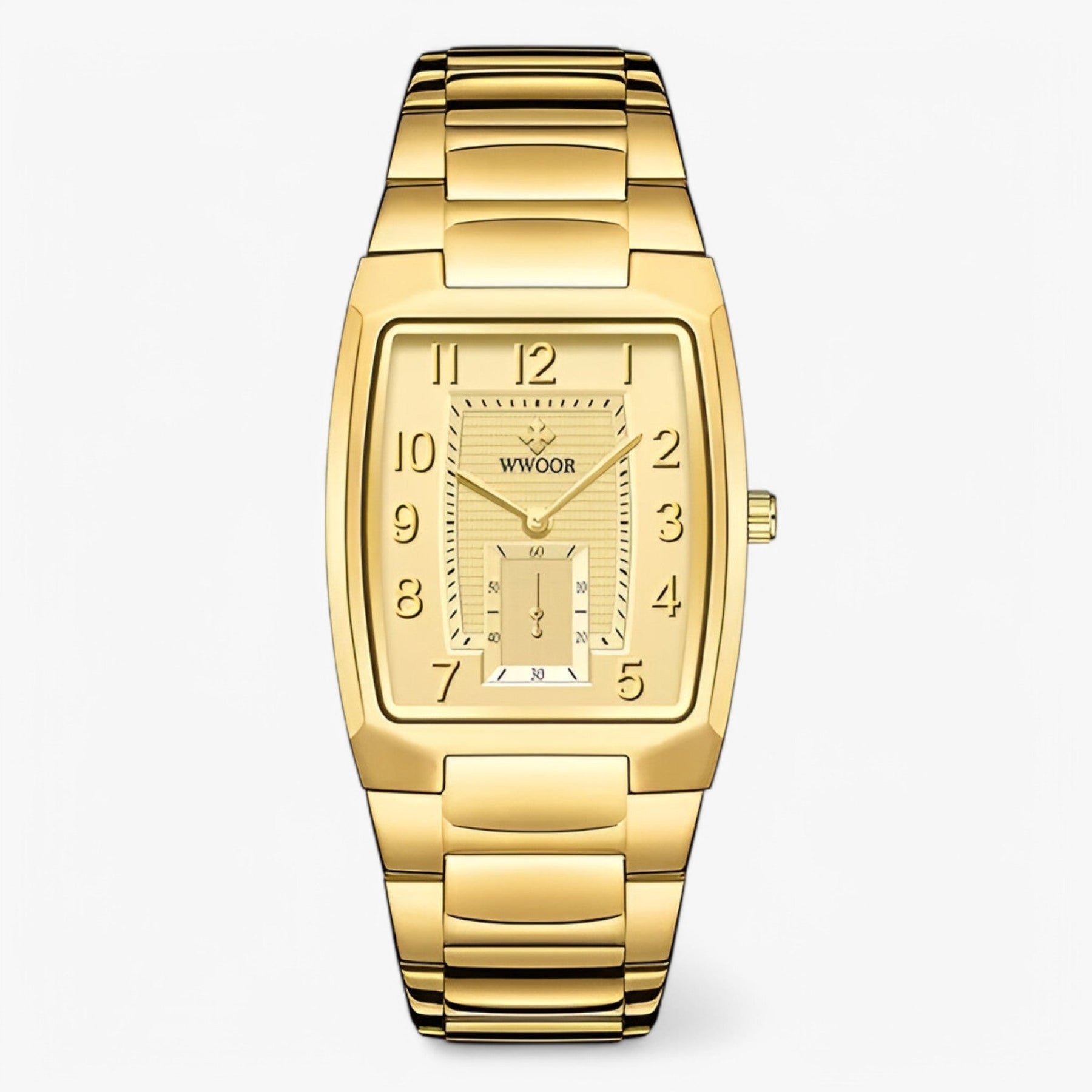 watches : Horloge Zwart - Luxe Zakelijk met Vierkante Wijzerplaat in goud van Pantino