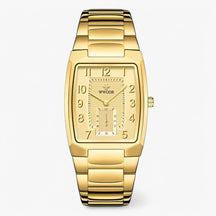 watches : Horloge Zwart - Luxe Zakelijk met Vierkante Wijzerplaat in goud van Pantino