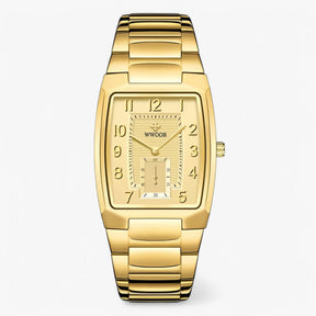 watches : Horloge Zwart - Luxe Zakelijk met Vierkante Wijzerplaat in goud van Pantino