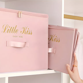 Storage Box : Hoge Capaciteit Organizer - Stoffenmand voor Kleding en Dekens - Roze in van Pantino