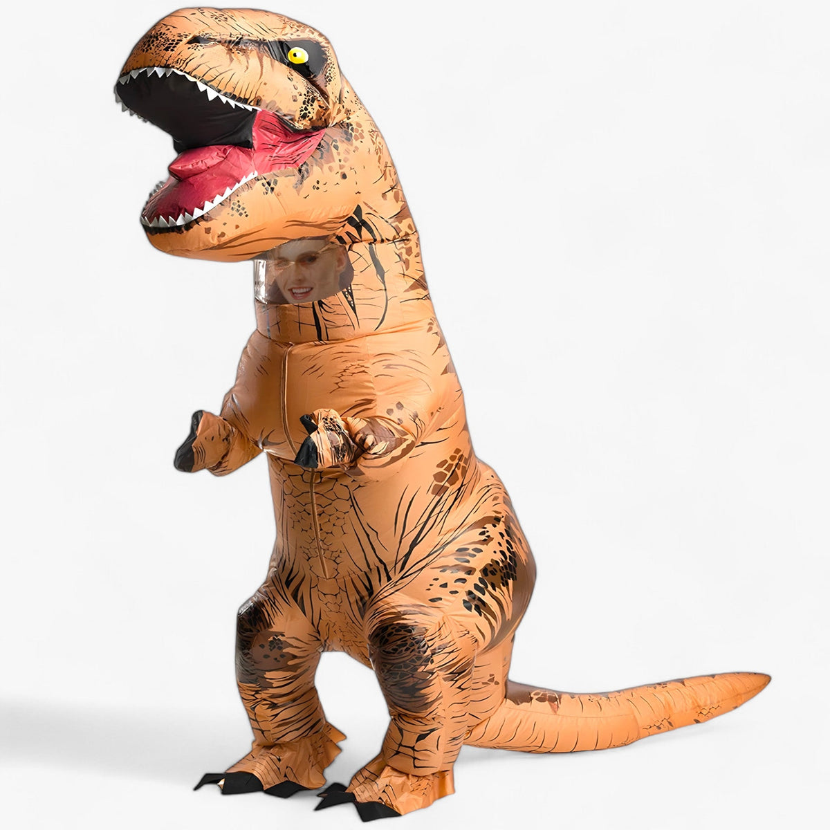 other : Opblaasbaar T-Rex Kostuum - Leuk voor Kinderen en Volwassenen - Bruin in Bruin T-REX van Pantino
