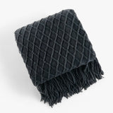Nordische Kaschmir-Look-Decke - Stilvoll und Bequem - Schwarz Grau