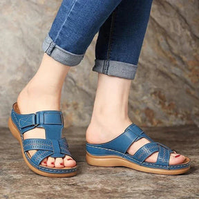 Sandals : Sandalen Dames Lichtbruin - Orthopedische - Ideaal voor Dagelijks Comfort en Ergonomische Ondersteuning in Blauw van Pantino