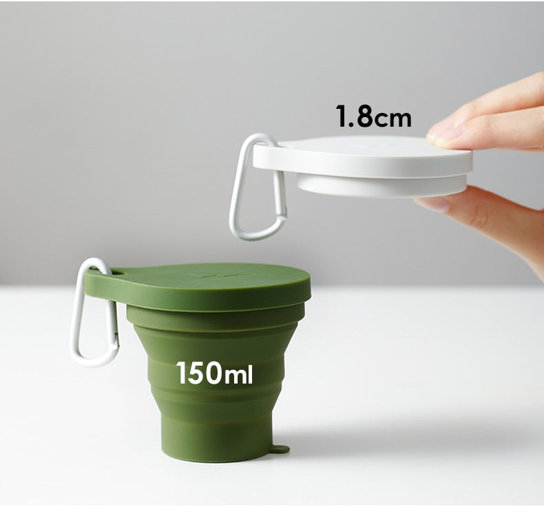 outdoor equipment : Opvouwbare Cup - Perfect voor op Reis - Groen in van Pantino