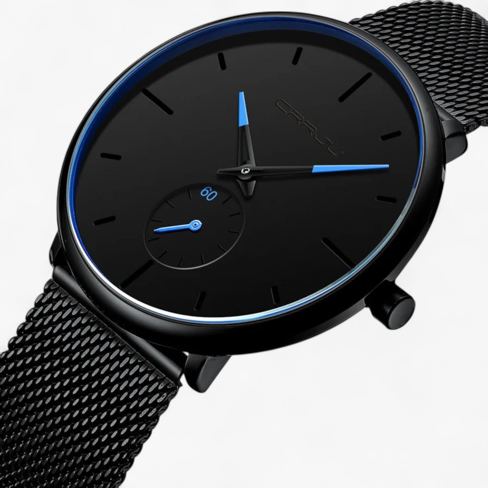 watches : Horloge Heren Zwart Blauw - Crjju Dunne Moderne in van Pantino