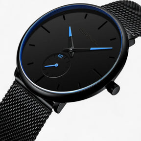 watches : Horloge Heren Zwart Blauw - Crjju Dunne Moderne in van Pantino